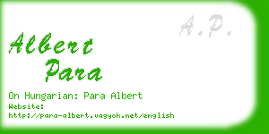 albert para business card